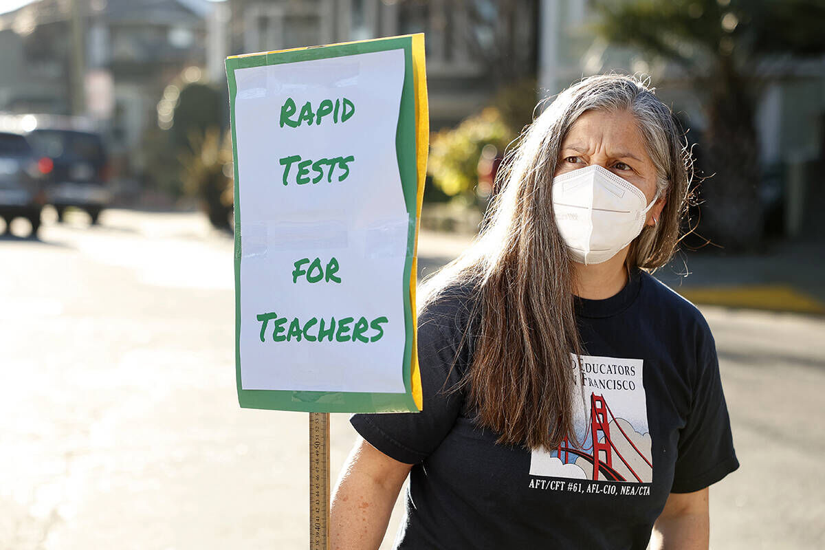 S.F. teachers stage protest as district slowly rolls out COVID-19 supplies